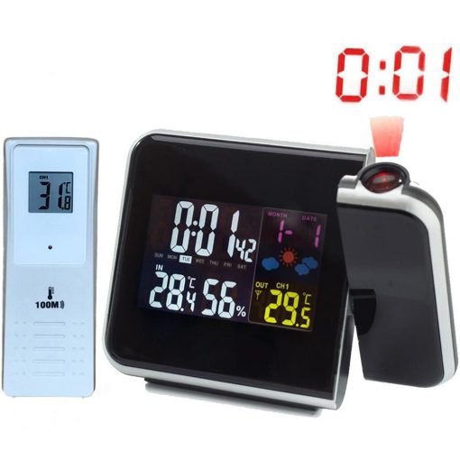 Alarm Clock with Rotating Time Projector and Temperature Humidity Sensor All Vera Mart