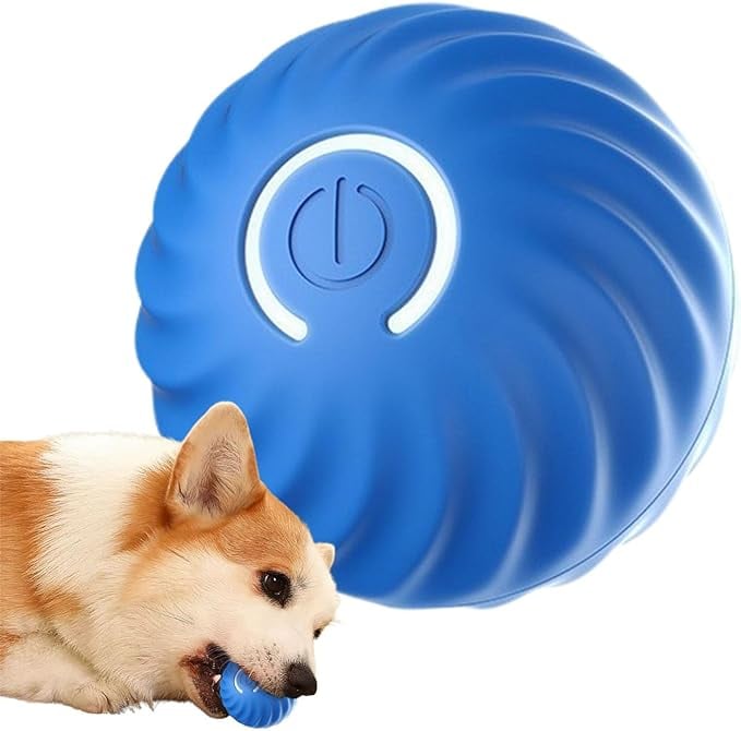 Automatic Rolling Dog Toy with Obstacle Sensor and 60-Minute Battery, Rechargeable All Vera Mart