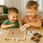 Wooden Math Learning Game with Number Chips and Addition Multiplication Practice All Vera Mart