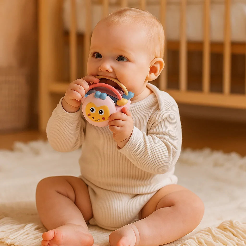 Textured Teething Ball with Movable Rings and Bright Colors All Vera Mart