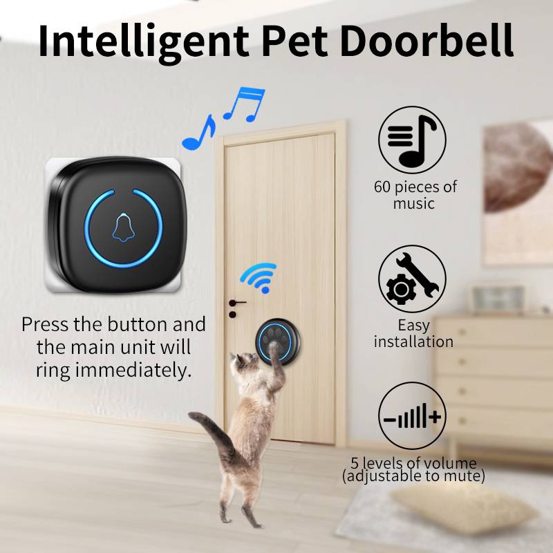 Pet Door Bell System with Touch Sensitive Button and 1000ft Wireless Range All Vera Mart