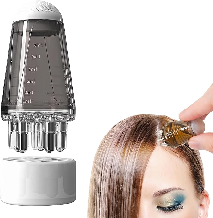 Scalp Oil Applicator with Stainless Steel Roller Ball and Massage Head All Vera Mart