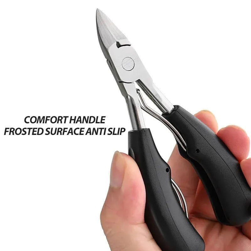Stainless Steel Nail Clippers with Carbon Steel Blade and Built in File for Thick Nails