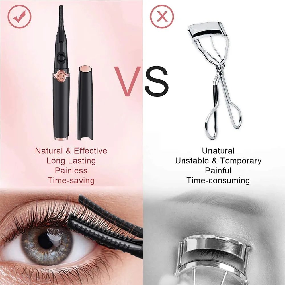 Heated Eyelash Curler with Three Temperature Settings and Curved Comb Design All Vera Mart