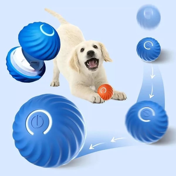 Automatic Rolling Dog Toy with Obstacle Sensor and 60-Minute Battery, Rechargeable All Vera Mart