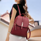 Elegant PU leather fashion backpack for women, ideal as an office, travel or daily rucksack.