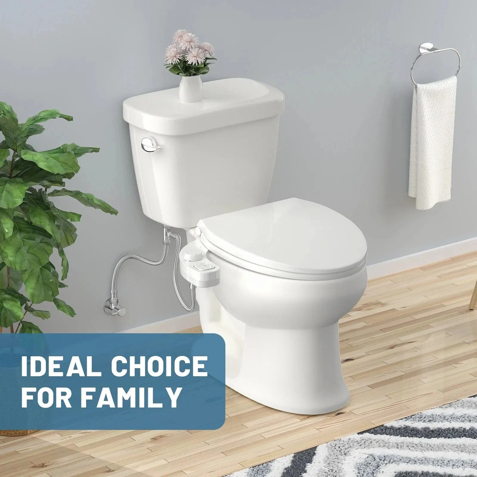 Bidet Attachment with Dual Retractable Nozzles and Adjustable Water Pressure All Vera Mart