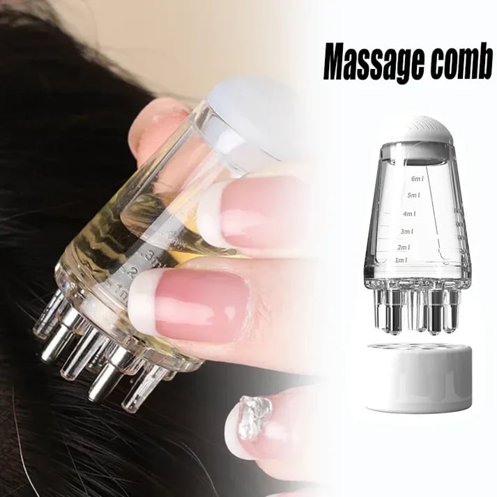 Scalp Oil Applicator with Stainless Steel Roller Ball and Massage Head All Vera Mart