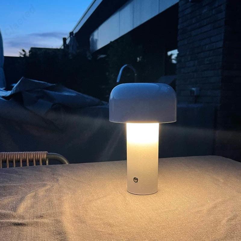 Cordless Mushroom Lamp with Rechargeable Battery and LED Light for Indoor Outdoor Use All Vera Mart