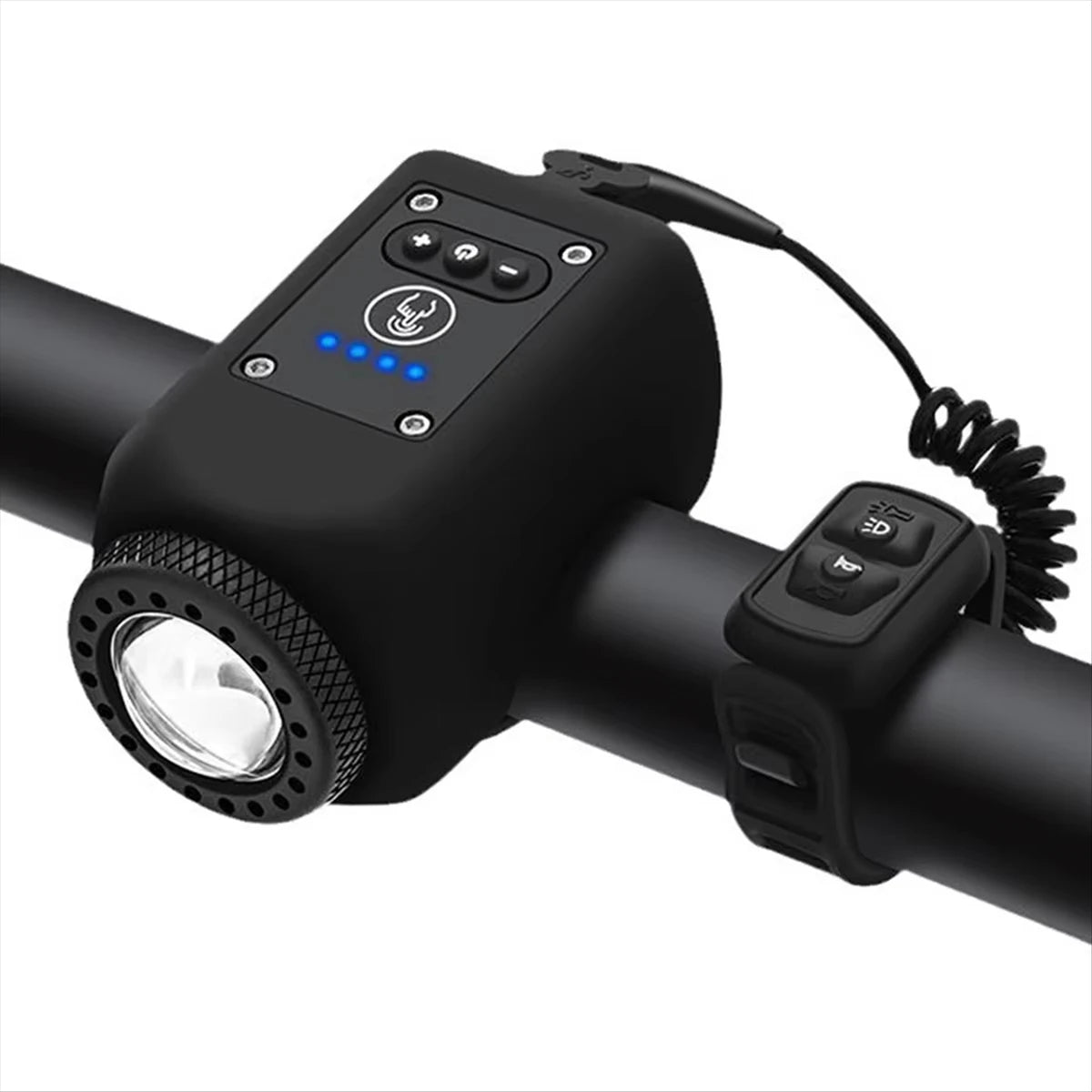 Handlebar Horn and Light with Split Remote Control and Four Light Modes All Vera Mart