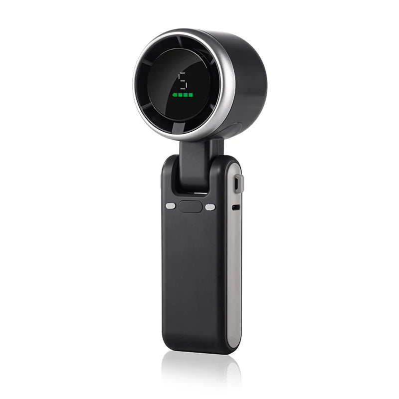 Portable Handheld Fan with 180-Degree Fold and Digital Battery Display, 5-Speed All Vera Mart