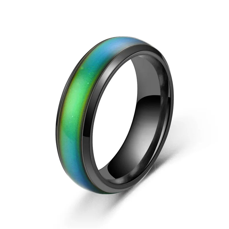 Color Changing Mood Ring with Thermochromic Crystal Layer and Seven Color Shifts All Vera Mart