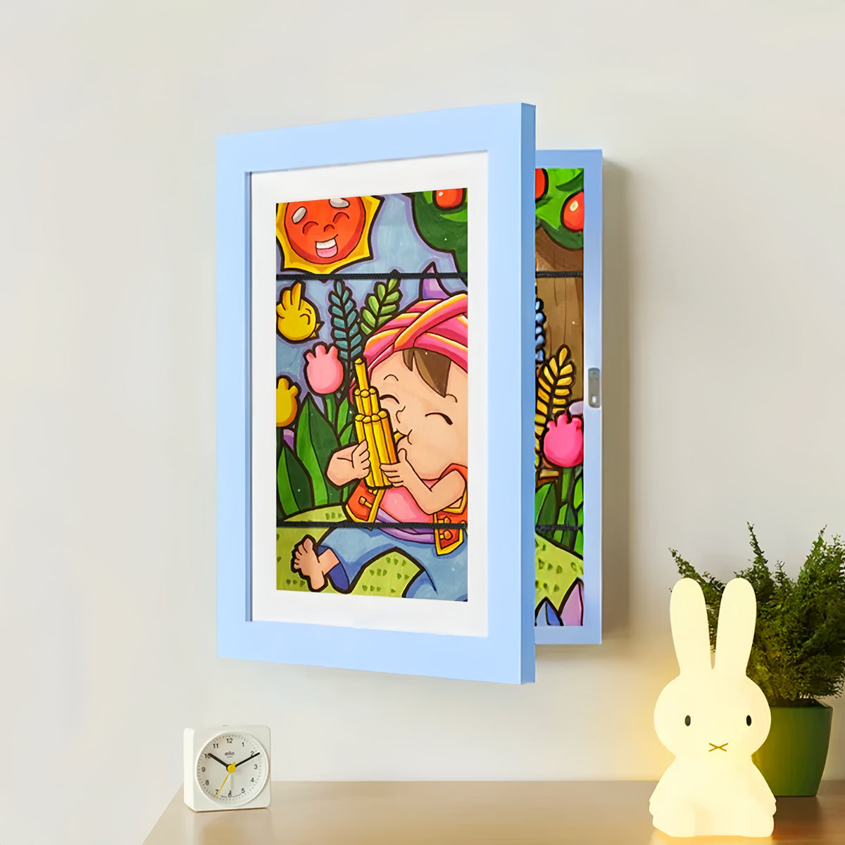 Artwork Display Frame with Magnetic Latch and 150-Sheet Storage Capacity All Vera Mart