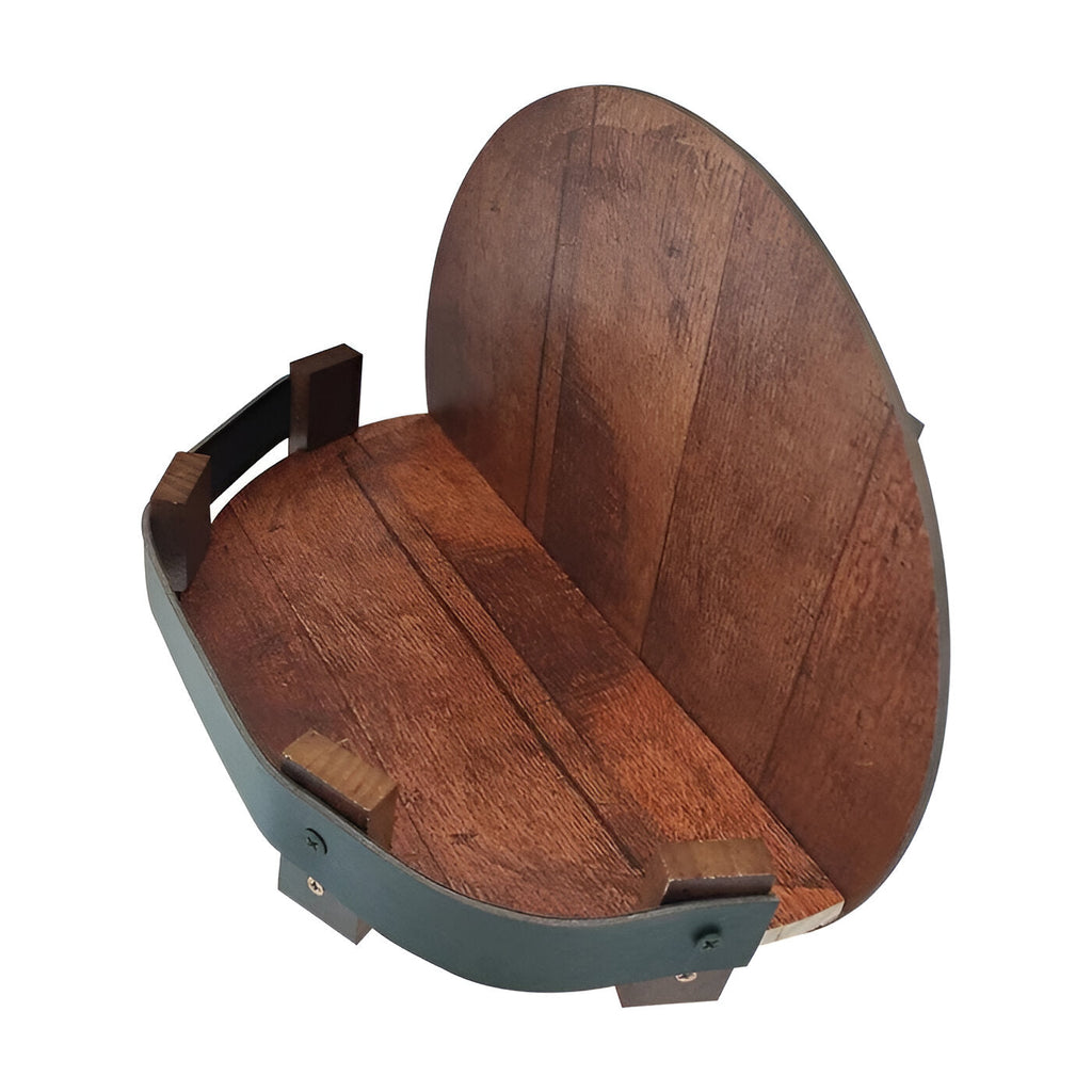 Whiskey Barrel Shelf with D-Ring Hanger and Mounting Bracket, 75 lb Capacity All Vera Mart
