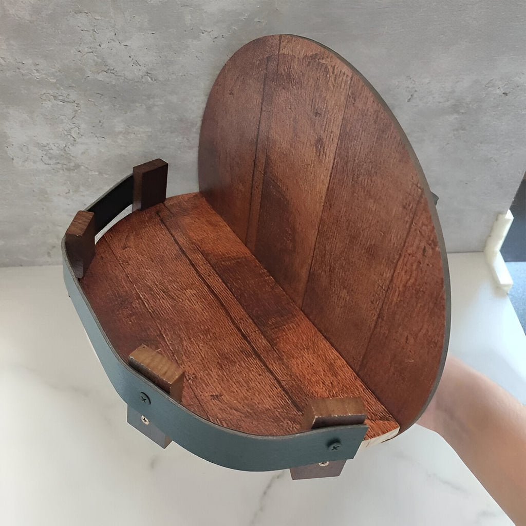 Whiskey Barrel Shelf with D-Ring Hanger and Mounting Bracket, 75 lb Capacity All Vera Mart