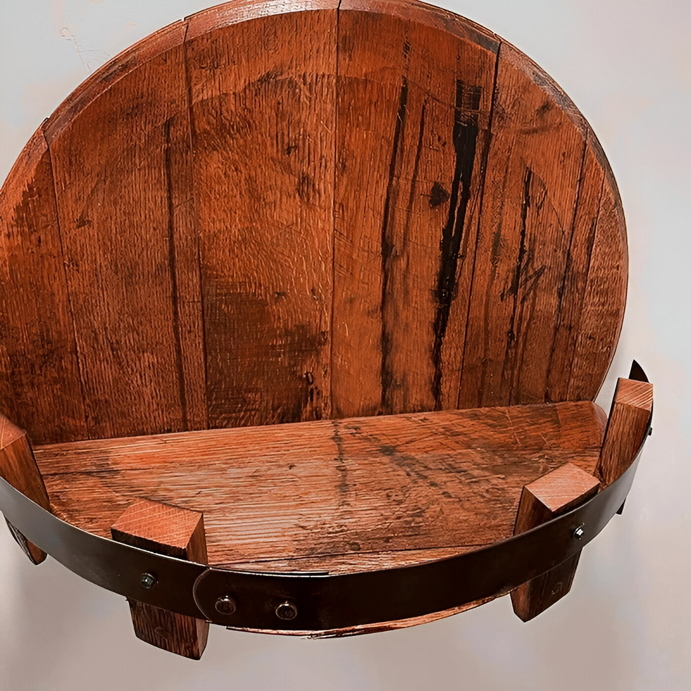 Whiskey Barrel Shelf with D-Ring Hanger and Mounting Bracket, 75 lb Capacity All Vera Mart