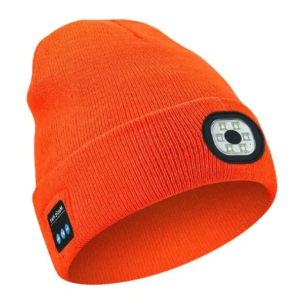 Bluetooth Beanie with Built-In LED Headlamp and Integrated Speakers, Removable Module All Vera Mart