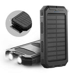 Solar Power Bank with Dual Port Charging and LED Flashlight, 500000mAh Waterproof All Vera Mart