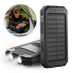 Solar Power Bank with Dual Port Charging and LED Flashlight, 500000mAh Waterproof All Vera Mart