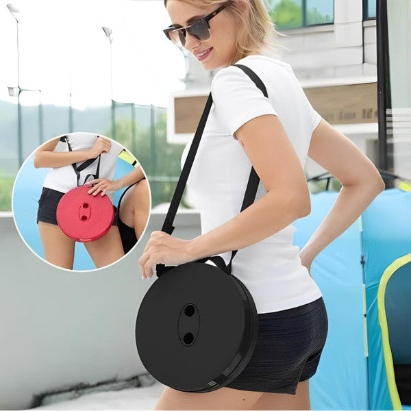Portable Retractable Stool with Accordion Fold and Carrying Strap, 130kg Capacity All Vera Mart