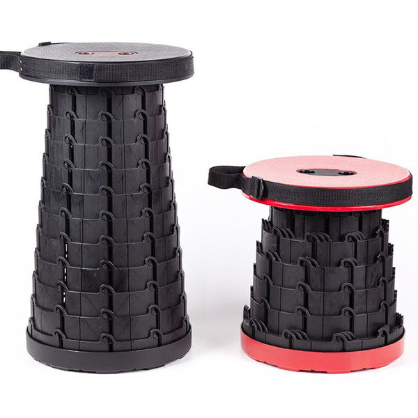 Portable Retractable Stool with Accordion Fold and Carrying Strap, 130kg Capacity All Vera Mart
