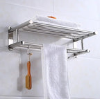 Stainless Steel Towel Rack with Brushed Silver Finish and Wall Mount Hardware All Vera Mart