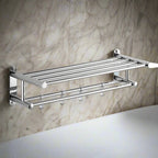 Stainless Steel Towel Rack with Brushed Silver Finish and Wall Mount Hardware All Vera Mart