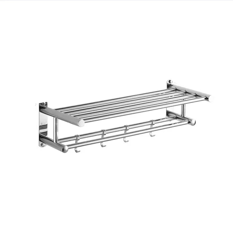 Stainless Steel Towel Rack with Brushed Silver Finish and Wall Mount Hardware All Vera Mart