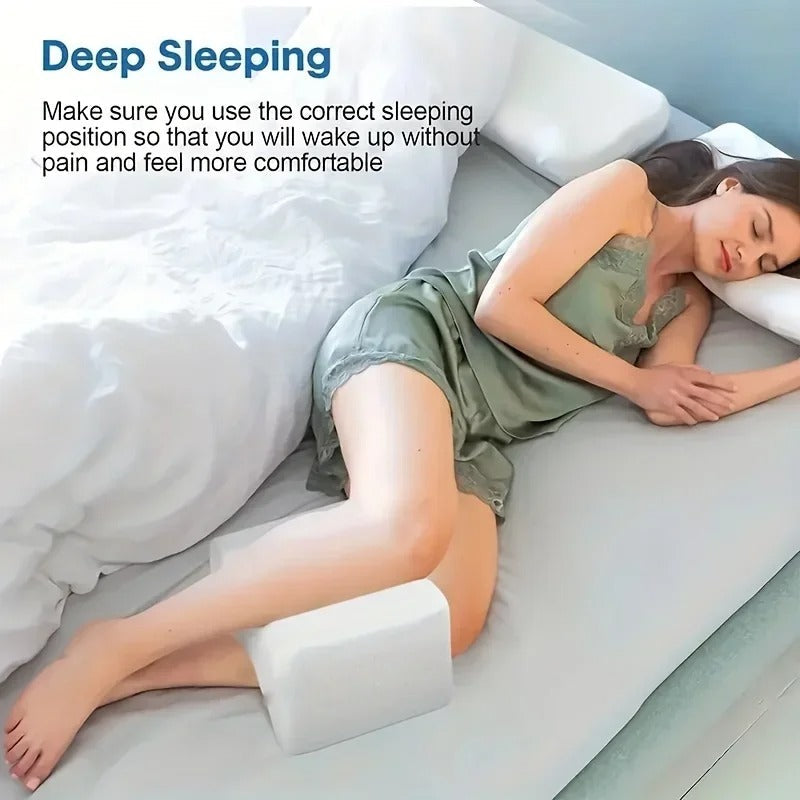 Memory Foam Knee Pillow with Contoured Support and Washable Cover All Vera Mart