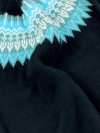 Womens Chunky Jacquard Round Neck Sweater with a Nature Inspired Pattern in Eight Colors