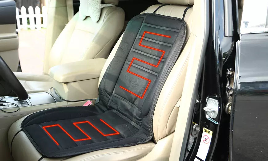 Heated Car Seat Cushion with Adjustable Temperature and Secure Hook Attachment All Vera Mart