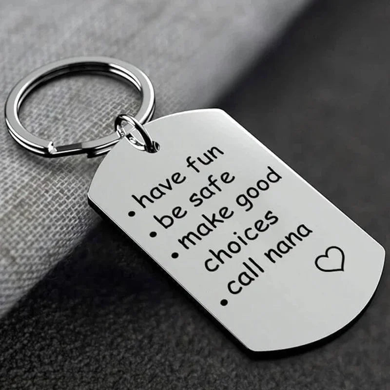 Engraved Stainless Steel Keychain with Daily Reminder Message and Key Ring Attachment All Vera Mart
