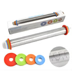 Adjustable Stainless Steel Rolling Pin with Silicone Grip, 17 Inch