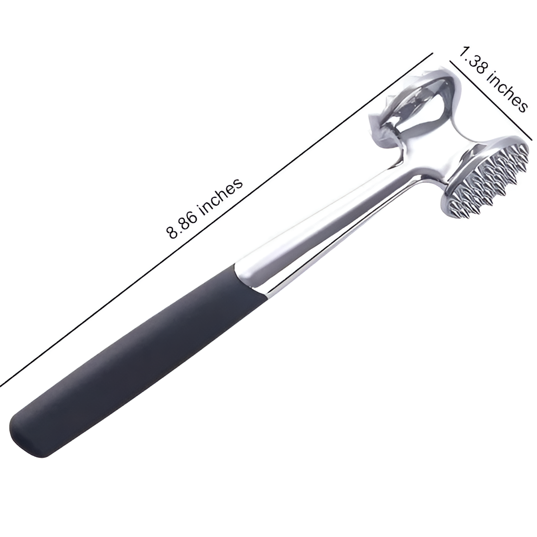 Dual-Surface Meat Tenderizer with 34 Raised Points and Textured Grip All Vera Mart