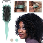 Boar Bristle Curl Brush with Detangling Action and Curl Shaping Design All Vera Mart