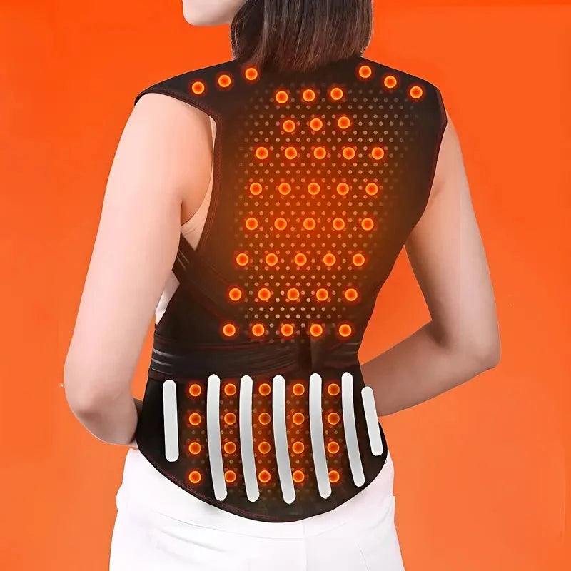 Magnetic Back Brace with 108 Magnets and ABS Support Plates, Infrared Heat All Vera Mart