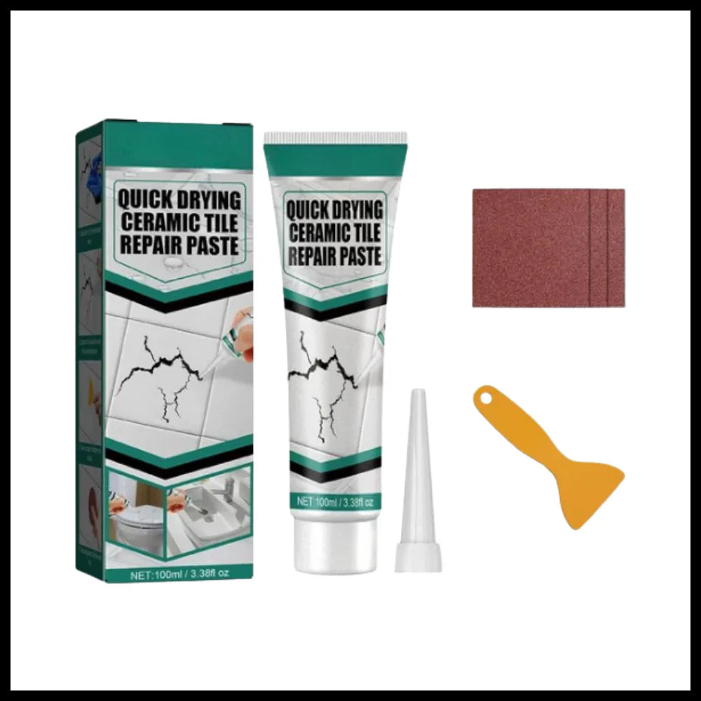 Ceramic Tile Repair Paste with Scraper Tool and Sandpaper, Waterproof Formula All Vera Mart