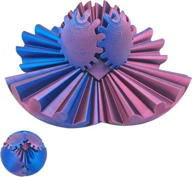 Kinetic Gear Ball with Visible Interlocking Gears and Soft Carry Pouch, PLA All Vera Mart