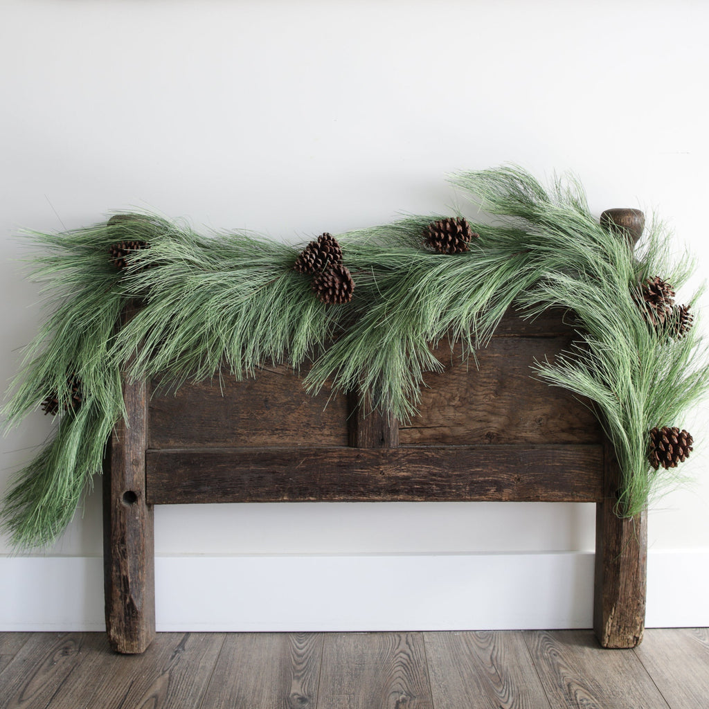 Long Needle Pine Garland with Cones 6ft - Interior Delights