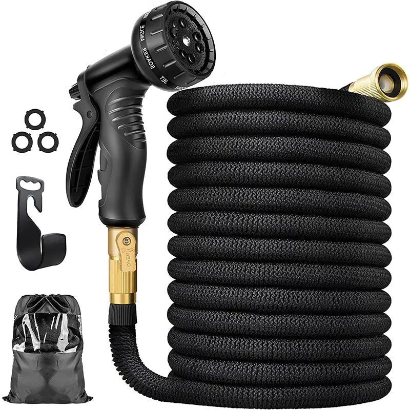 Expandable Garden Hose with 8-Pattern Spray Nozzle and Kink Resistant Design All Vera Mart