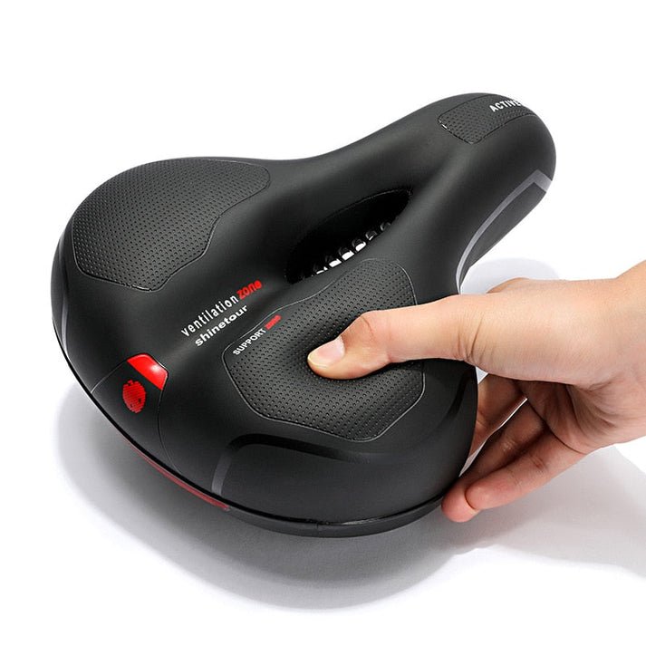 Gel Bike Saddle with Ergonomic Contour and Reflector, Universal Rail Mount All Vera Mart