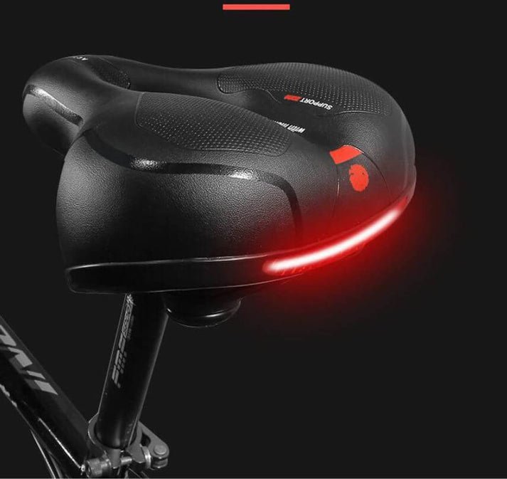 Gel Bike Saddle with Ergonomic Contour and Reflector, Universal Rail Mount All Vera Mart