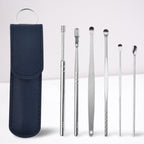 Stainless Steel Ear Cleaning Kit with Spoon and Spiral Tips, Storage Case All Vera Mart