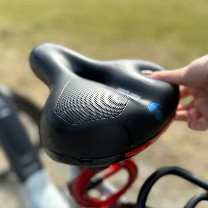 Gel Bike Saddle with Ergonomic Contour and Reflector, Universal Rail Mount All Vera Mart
