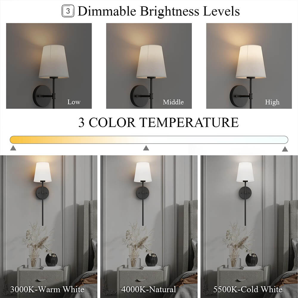 Battery Operated Wall Sconce with RGB Color Modes and Three Brightness Levels All Vera Mart