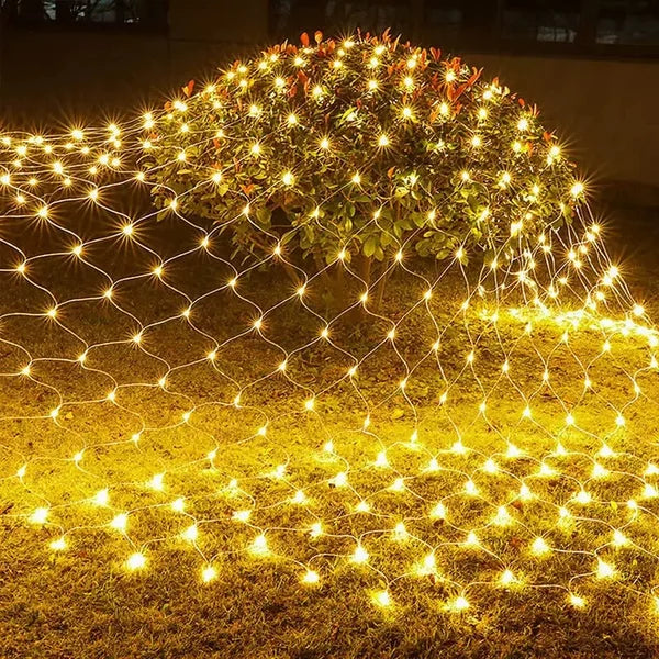 Net Mesh String Lights with Copper Wire and LED Bulbs for Outdoor Patios All Vera Mart