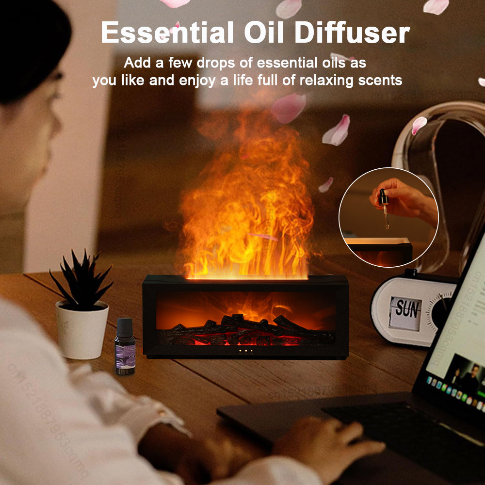 Ultrasonic Mist Diffuser with Flame Light Effect and Remote Control All Vera Mart
