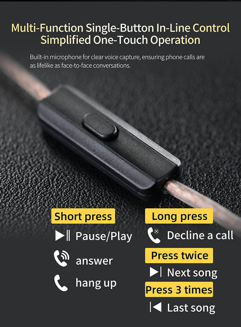 Wired Earbuds with Magnetic Driver and Detachable 2Pin Cable, Transparent Housing All Vera Mart