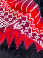 Womens Chunky Jacquard Round Neck Sweater with a Nature Inspired Pattern in Eight Colors