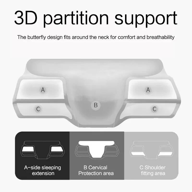 Memory Foam Contour Pillow with Butterfly Shape for Back and Side Sleeping All Vera Mart
